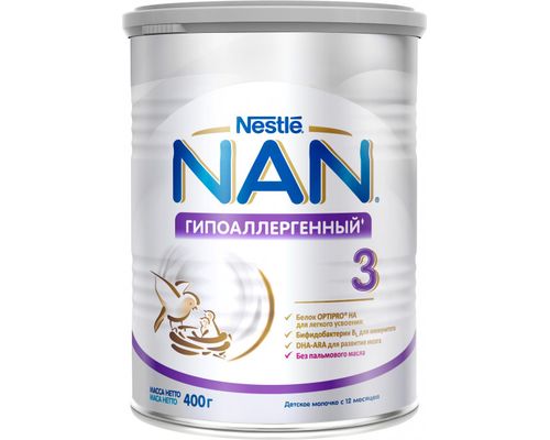 Суміш Nestle NAN Гіпоалергенний 3 з 12 мiсяцiв 400 г