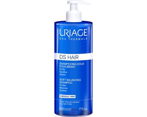М'який балансувальний шампунь Uriage DS Hair Soft Balancing Shampoo для чутливої шкіри голови та всіх типів волосся 500 мл