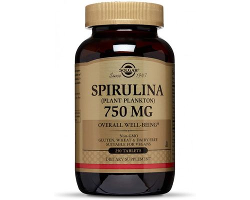 Вітаміни Solgar Spirulina загальнозміцнюючі 750 мг №100