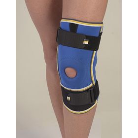 Бандаж на колінний суглоб з ребрами жорсткості та 2 шарнірами неопреновий Алком 4022 р.1 синьо-чорний
