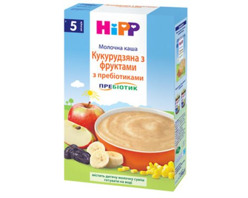 Молочна каша HiPP Кукурудзяна з фруктами з пребіотиками 250 г
