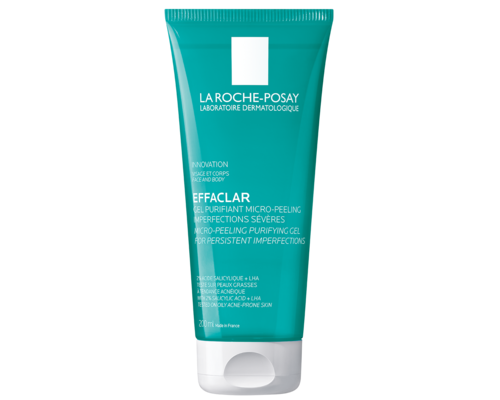 Гель-Мікропілінг La Roche-Posay Effaclar Micro-Peeling Purifying Gel для очищення проблемної шкіри обличчя і тіла для зменшення стійких недоліків 200 мл