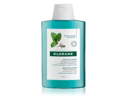 Детокс-шампунь з м`ятою Klorane Aquatic Mint Detox Shampoo для легкого розчісування волосся, що піддається шкідливому впливу забрудненого повітря 200 мл