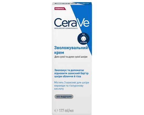 Зволожуючий крем CeraVe для сухої та дуже сухої шкіри обличчя та тіла 177мл