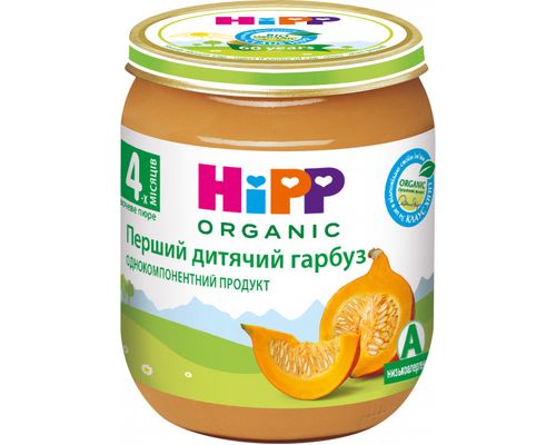 Овочеве пюре HiPP органічне Перший дитячий гарбуз з 4 місяців 125 г