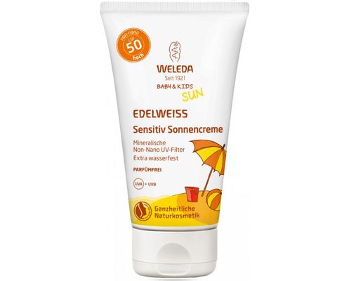 Сонцезахисний крем Weleda Edelweiss Baby&Kids Sun для чутливої шкіри SPF 50 50 мл