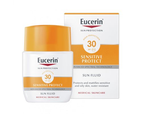 Сонцезахисний флюїд для обличчя Eucerin Sun Protection Sensitive Protect для чутливої шкіри SPF 30+ 50 мл (63841)