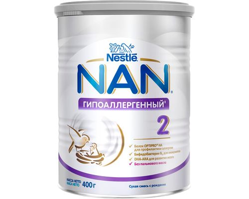 Суміш Nestle NAN Гіпоалергенний 2 з 6 мiсяцiв 400 г