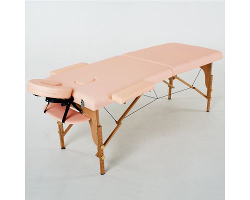 Масажний стіл RelaxLine Lagune, дерев`яна основа, світло-рожевий